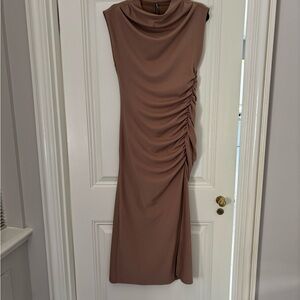Anthro Maya Ruched Cowl neck Dress